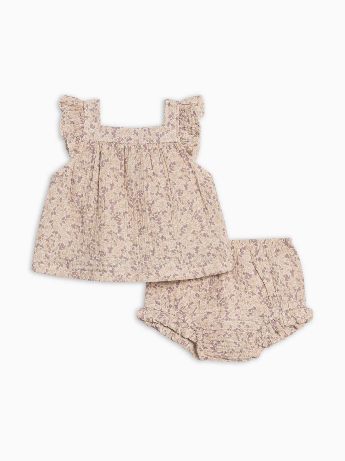 Colette Muslin Tank and Bloomer Set - Vionna Floral / Shell + Fog | Colored Organics