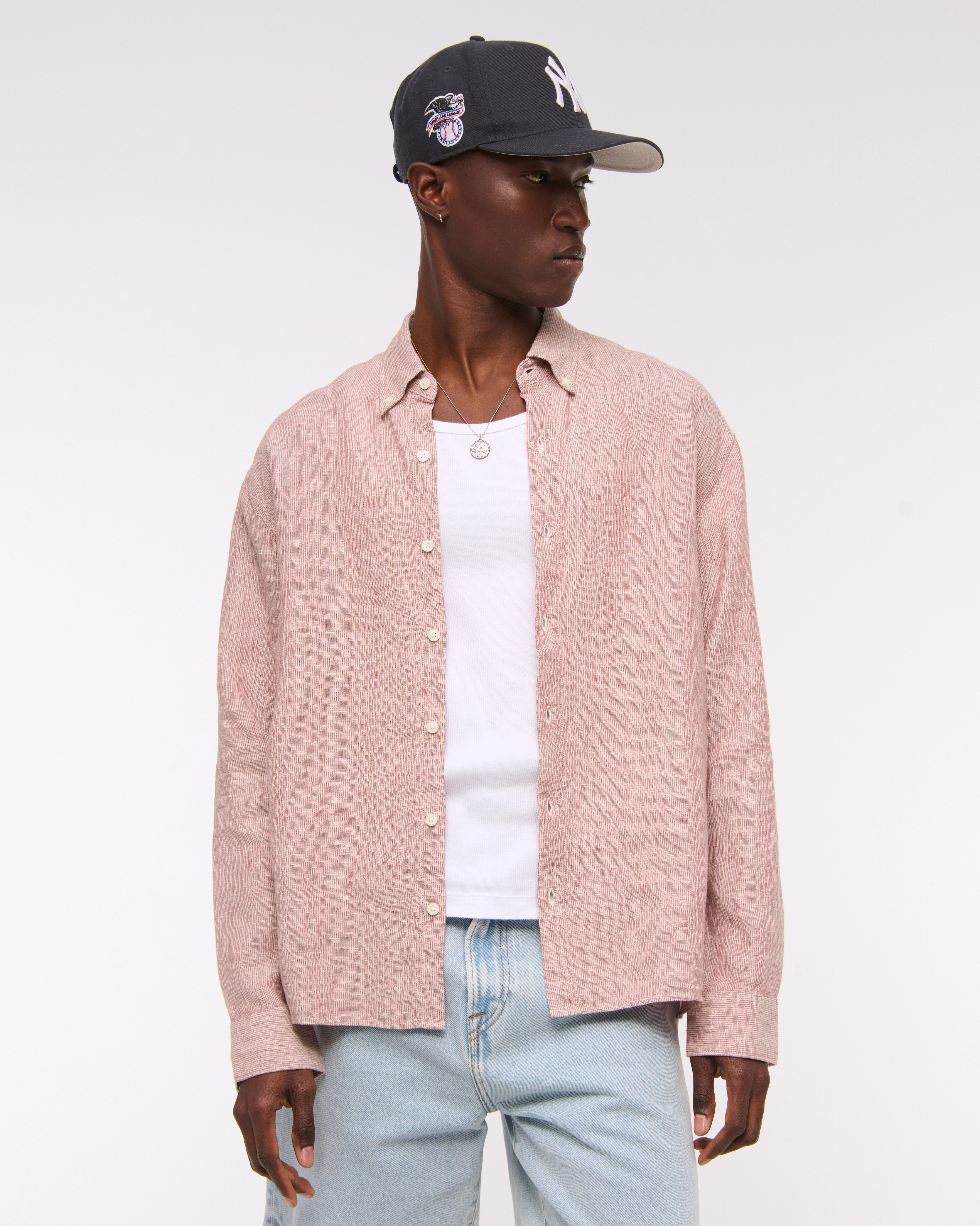 100% Linen Button-Up Shirt | Abercrombie & Fitch (US)