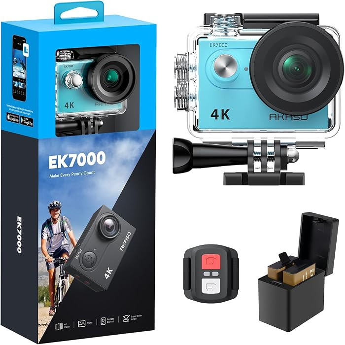 AKASO EK7000 4K30FPS 20MP WiFi Action Camera with EIS Ultra HD 131FT Waterproof Underwater Camera... | Amazon (US)