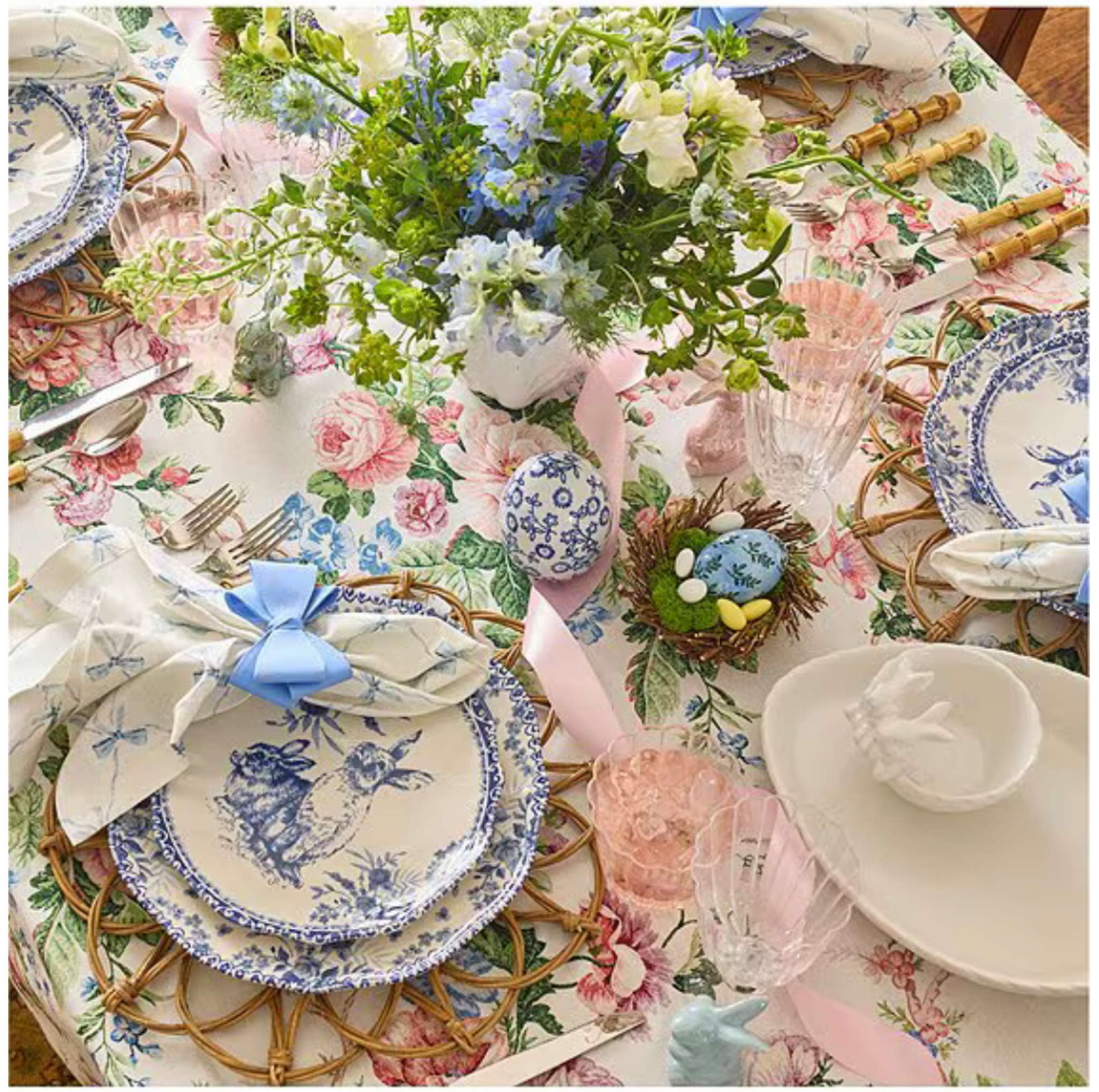 Easter table 💙 Sweetest bow napkin rings! 

#LTKFindsUnder50 #LTKHome #LTKSaleAlert