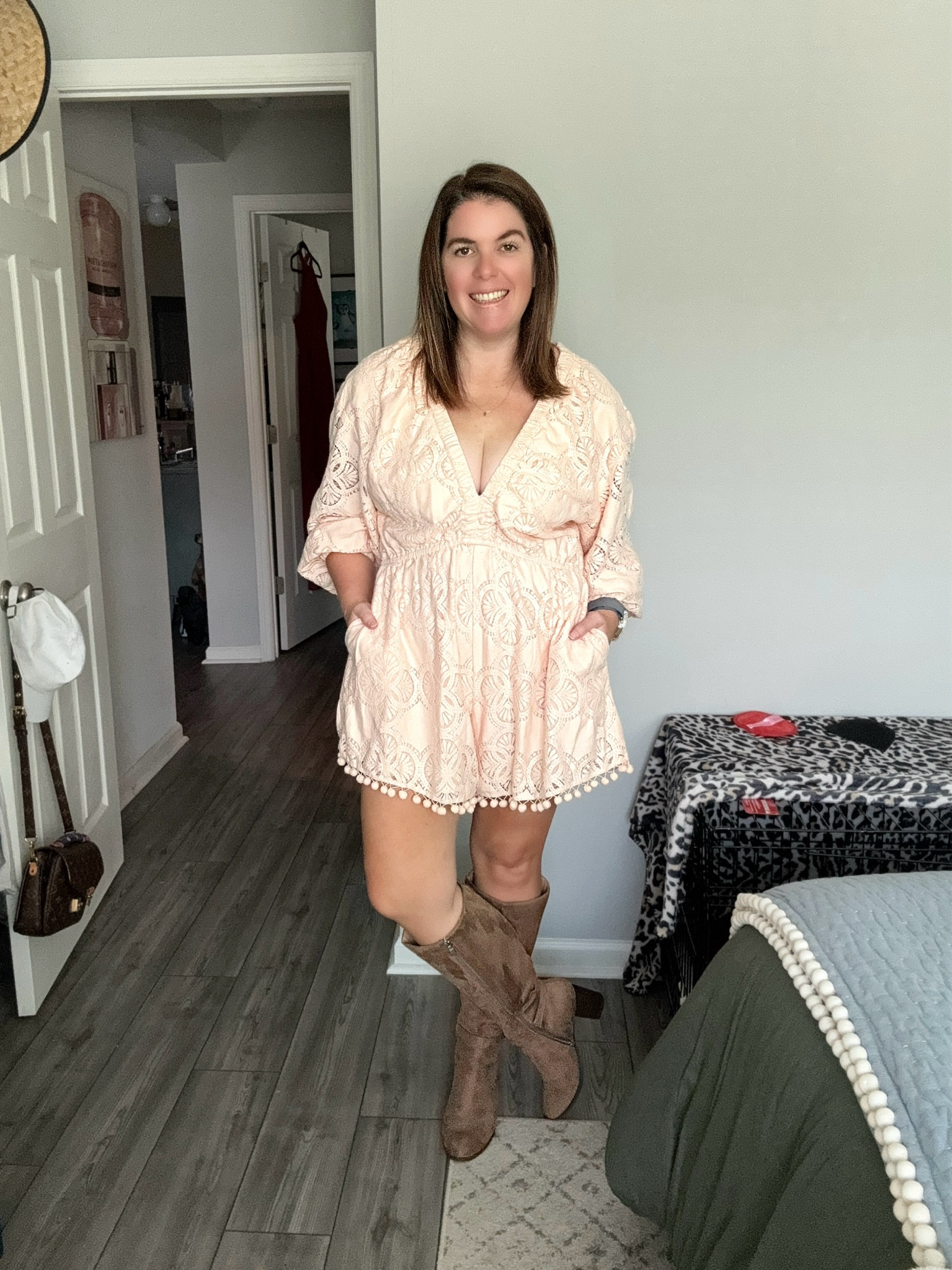There are so many ways you can style this Amazon romper for fall, but I feel like adding a chic boot would make this a perfect date night look! The romper runs a bit big, so size down, the romper is super comfortable and it is under $100! 

#LTKFindsUnder100 #LTKStyleTip #LTKMidsize