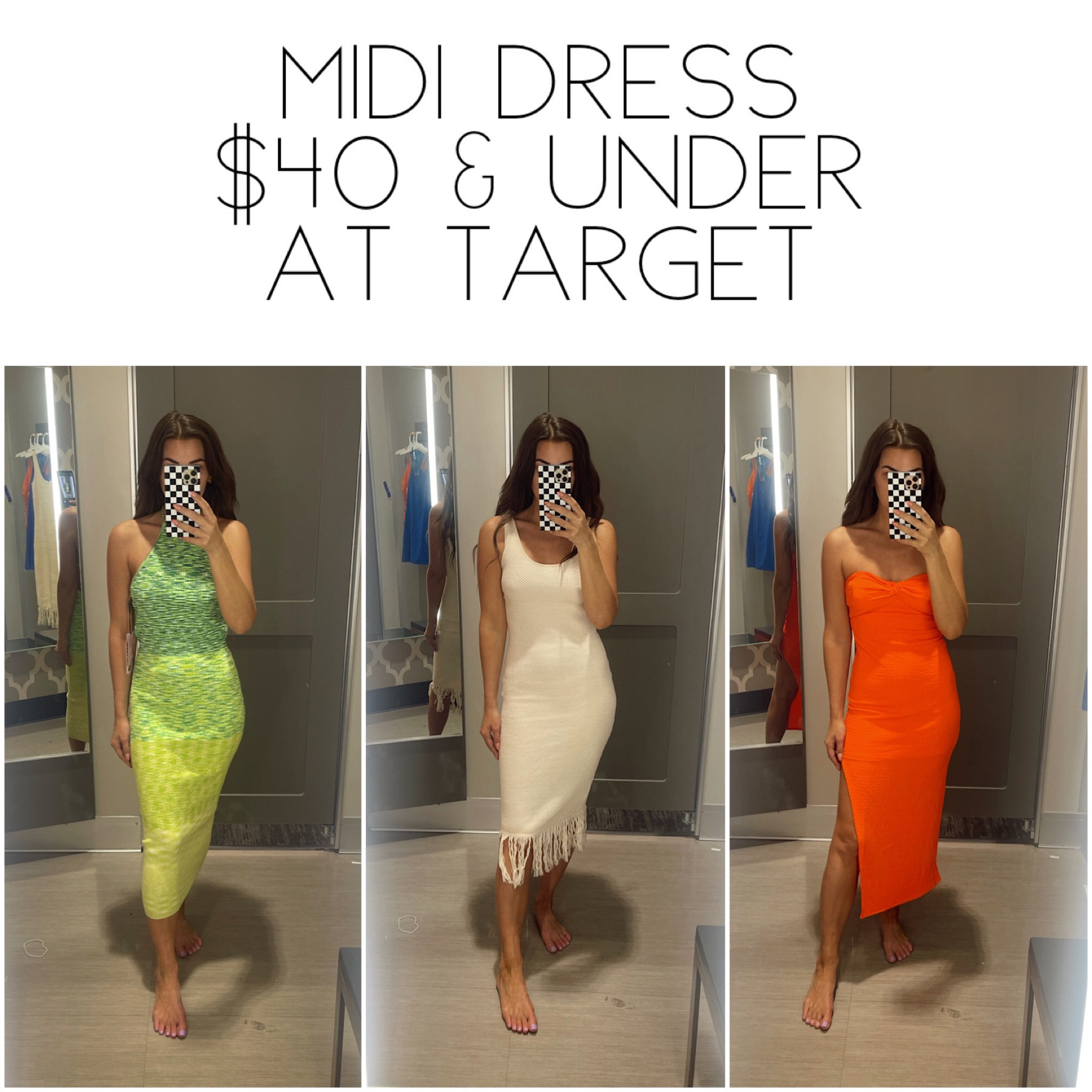 Midi Dresses for Summer from Target 
$40 and under! 

1. Halter Tie Neck Knit Dress 
     (wearing an XS)
2. Crochet Fringe Dress 
     (wearing an XXS)
3. Strapless Twist Detail Tube Top Dress
     (wearing a small - would get an XS though) 



#LTKSeasonal #LTKstyletip #LTKunder50