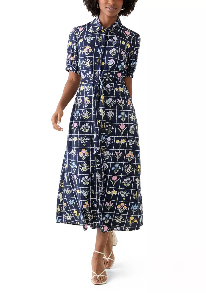 Women's Short Sleeve Belted Shirtdress | Belk