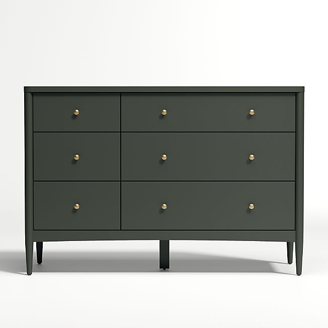 Hampshire Olive Green 6-Drawer Kids Dresser + Reviews | Crate & Kids | Crate & Barrel