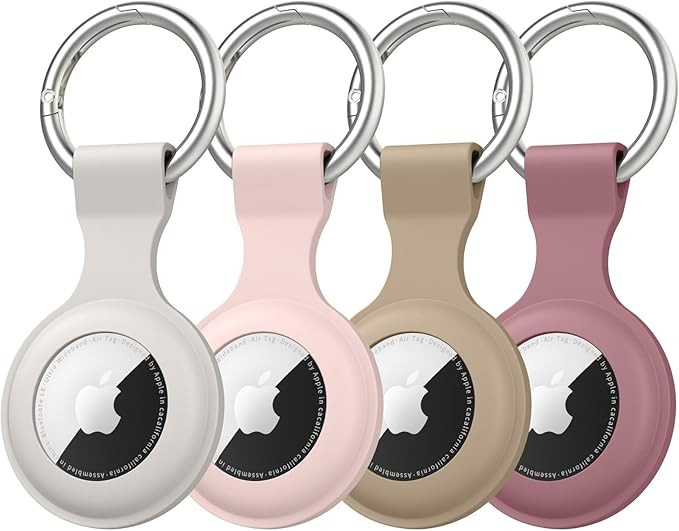 4 Pack Airtag Holder for Apple Air Tag, Airtag Case with Anti-Lost Keychain Key Ring, Silicone Pr... | Amazon (US)