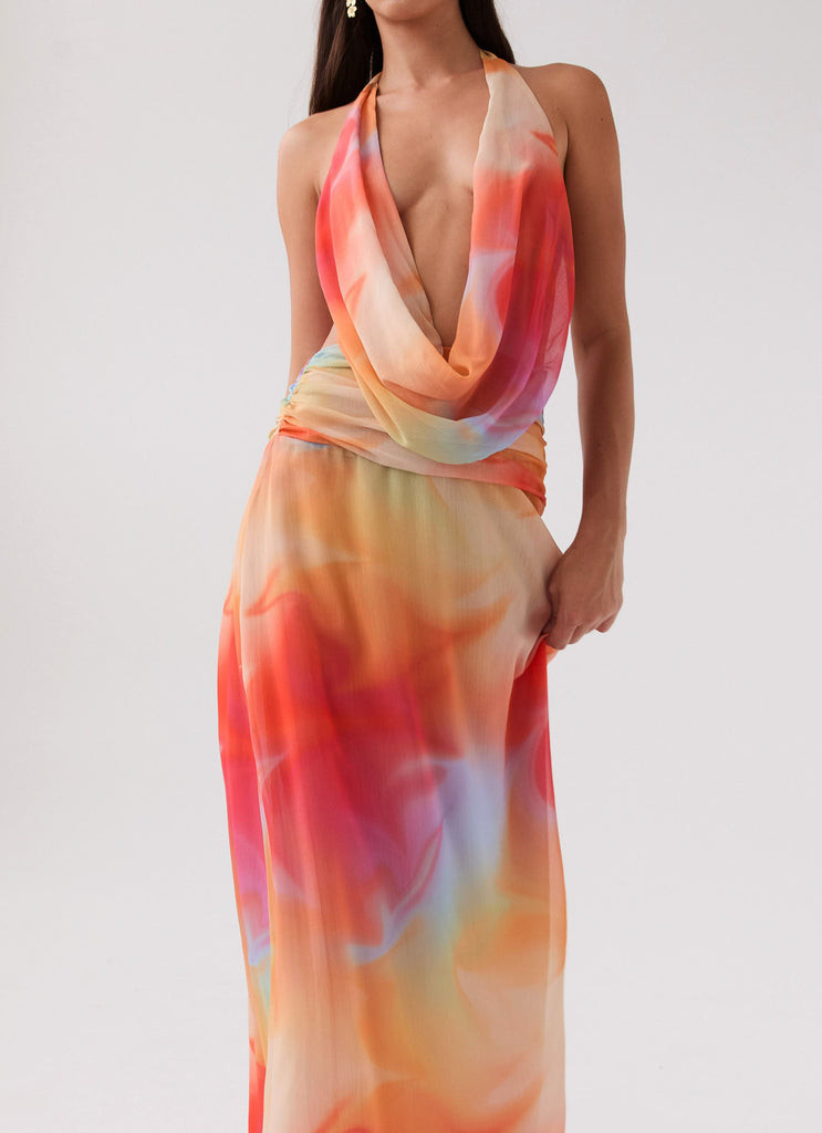 Elysia Chiffon Maxi Dress - Rainbow | Peppermayo (Global)