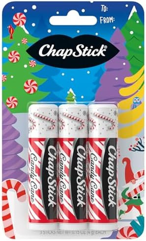 ChapStick Lip Balm, Candy Cane, 3-Count – Fresh & Minty Lip Moisturizer, Stocking Stuffer, 0.15... | Amazon (US)