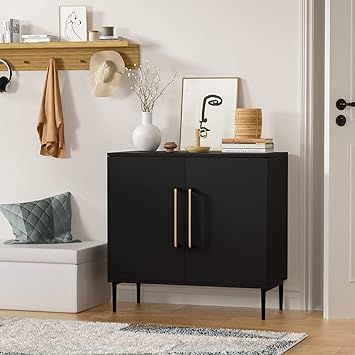LYNSOM Storage Cabinet with Doors and Shelves, Free Standing Office Cabinet, Modern Wood Buffet S... | Amazon (US)