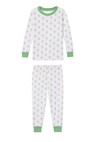 Kids Long-Long Set in Pink Flora | Lake Pajamas