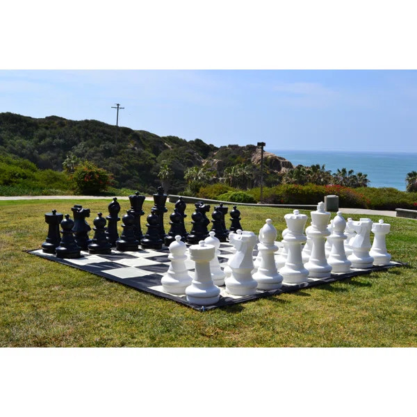 25" Giant Plastic Chess Set with Quick Fold Nylon Board | Wayfair North America