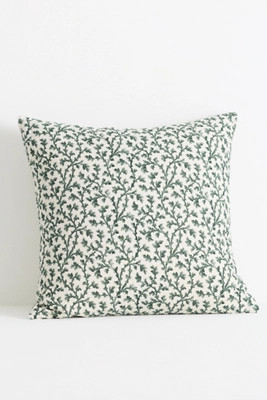 Irena Cotton Linen Blend Printed Floral Pillow | Anthropologie (US)