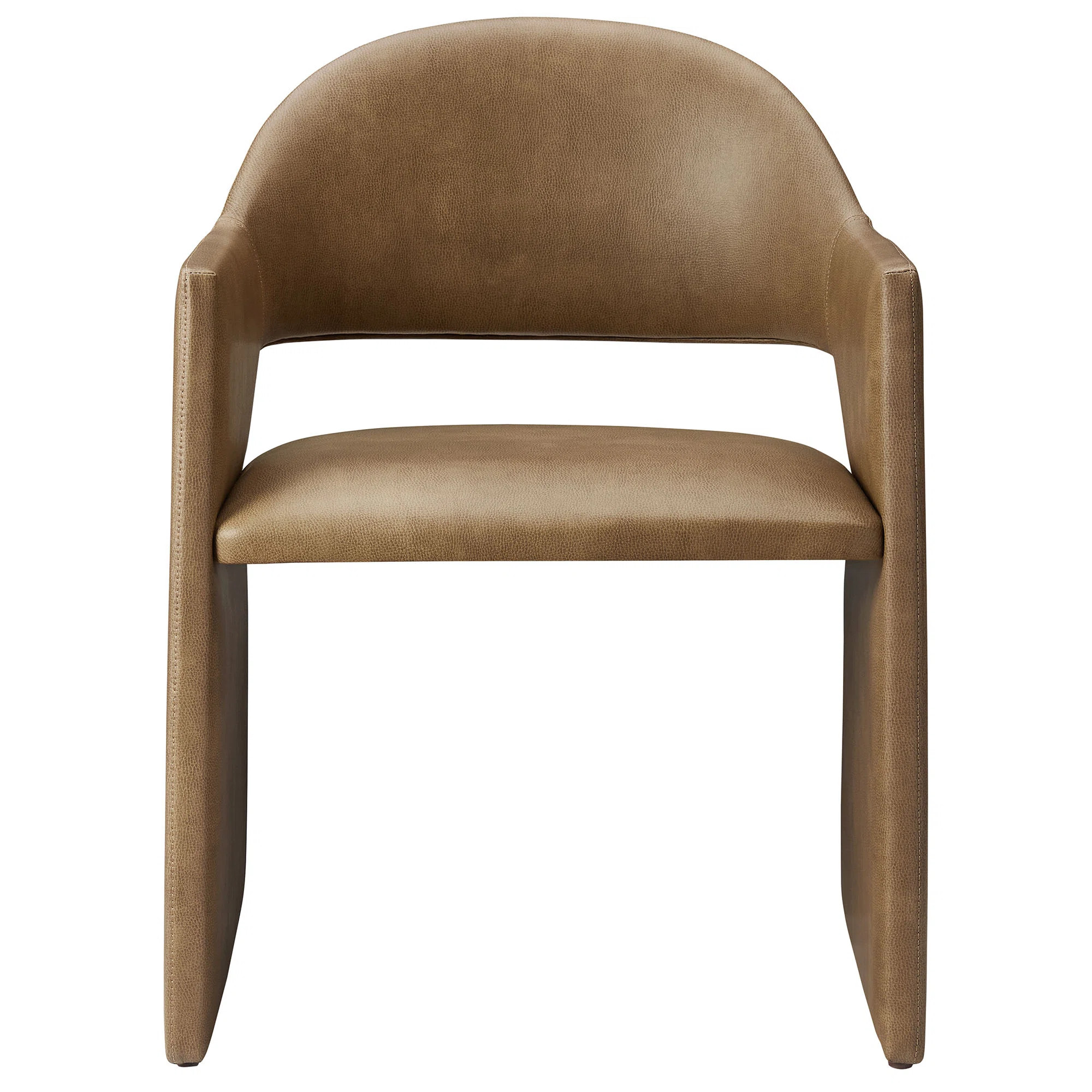 Talia   Vegan Leather Dining Armchair In Toast | Wayfair North America