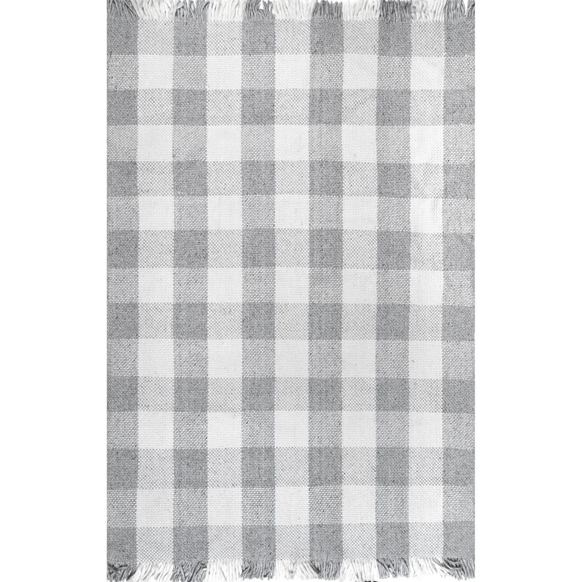 Nuloom Ellis Hand Woven Farmhouse Plaid Fringe Indoor Area Rug | Target