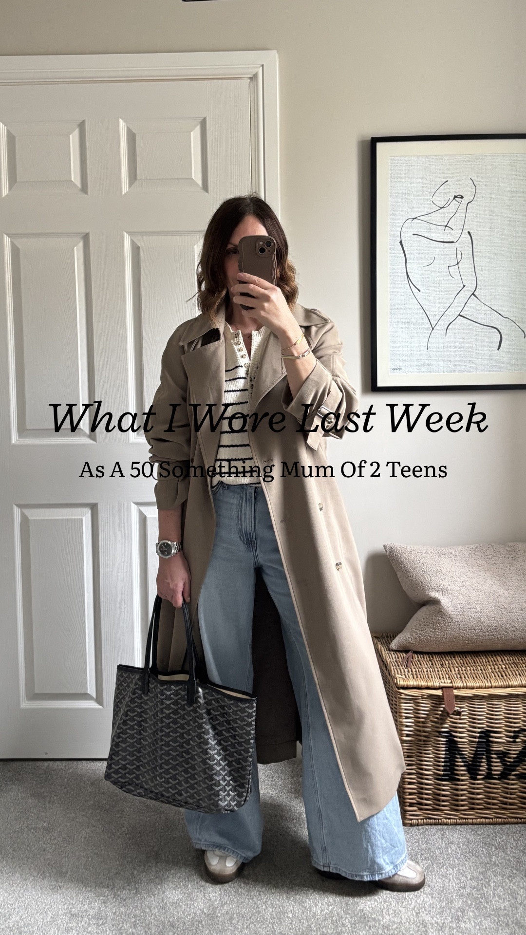 What I wore last week
FOR REF: 5ft 3 normally I size 12 top Size 10/12 on my bottom half
Sizing 
Varley Tops - Medium (size 12) 
Varley bottoms - Small (size 10) 
Oak + Fort Trench - Medium 
Cos Tee - Medium 
CofH Miro - 27 Run generous 
Everlane Jumper (my colour is past season) - Medium 
Sezane Jumper - Large (Id sized up) 
A+F jeans - last years drapey lightweight wide legs 28 30 inseam TTS
Denim Jacket - Medium TTS


#LTKspring #LTKover50style #LTKstyletip