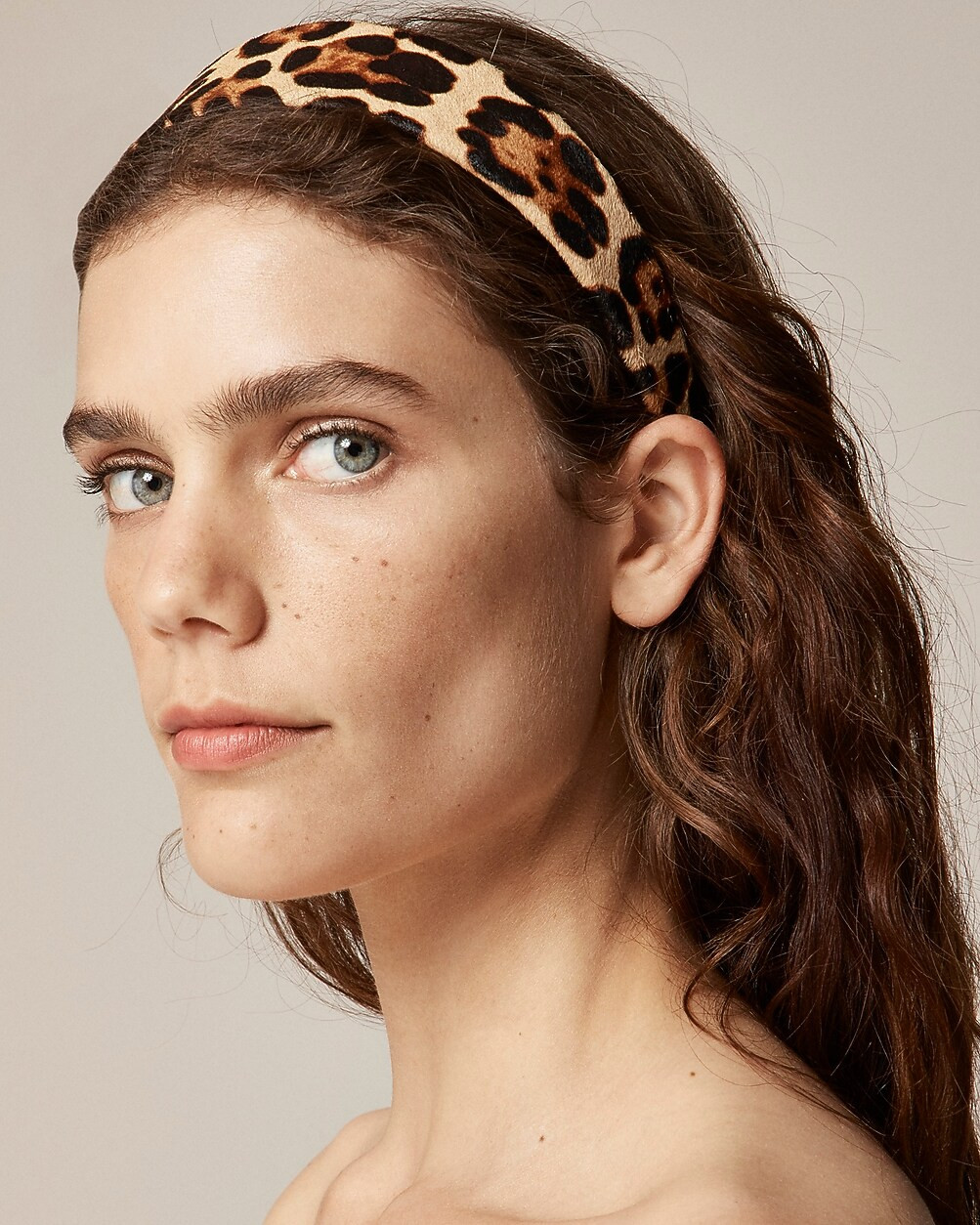 Leopard-print calf hair headband | J. Crew US