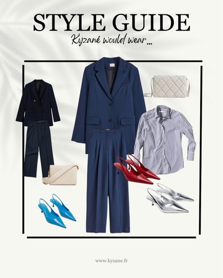 Petroleum blue and navy blue suits for women , to style with low heels slingbacks and puff clutches 🧵♥️ #officewear #workoutfit #styledbyKyzané 

#LTKeurope #LTKstyletip #LTKunder100