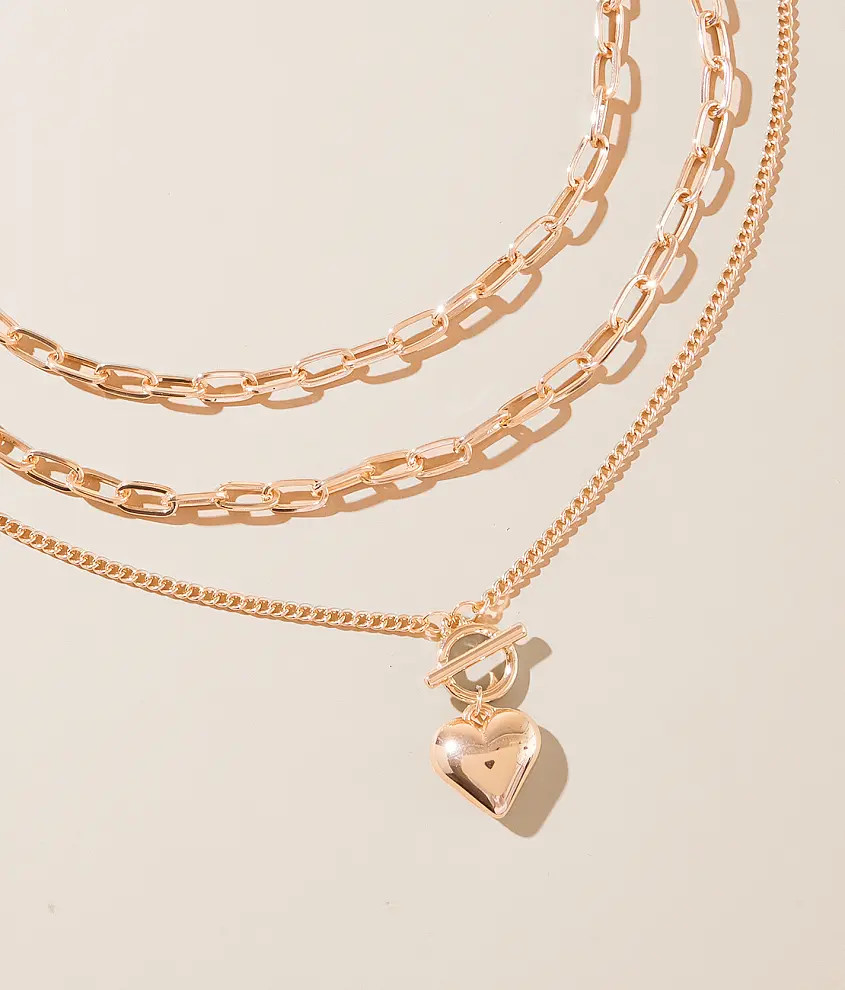 3 Pack Heart Necklace Set | Buckle
