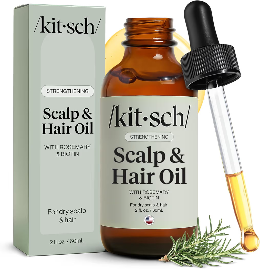 Amazon.com: Kitsch Rosemary Oil Pre-Wash Strengthening Hair Oil with Castor, Biotin, Jojoba, Lave... | Amazon (US)