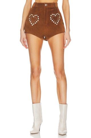 Understated Leather Dimestone Cowgirl Shorts in Gingerbread from Revolve.com | Revolve Clothing (Global)