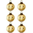 Gold Glass Ball Christmas Hanging Ornaments, 3 inch, 6 Count, by Holiday Time | Walmart (US)