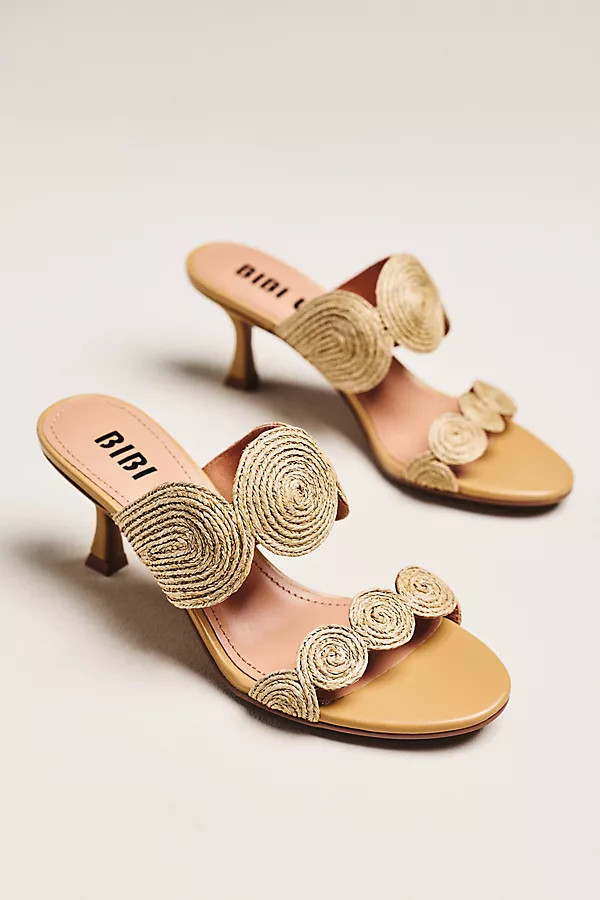 Raffia Double-Strap Mules | Anthropologie (US)