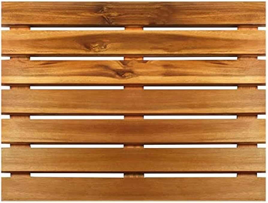 Villa Acacia Wooden Bath Mats -23 x 23 Inch Acacia Wood Indoor or Outdoor Shower Mats - Slated Pl... | Amazon (US)