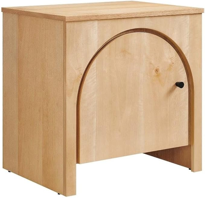 Modway Appia Mid-Century Modern Nightstand in Oak Wood Veneer - Arched Door Bedside Table with St... | Amazon (US)