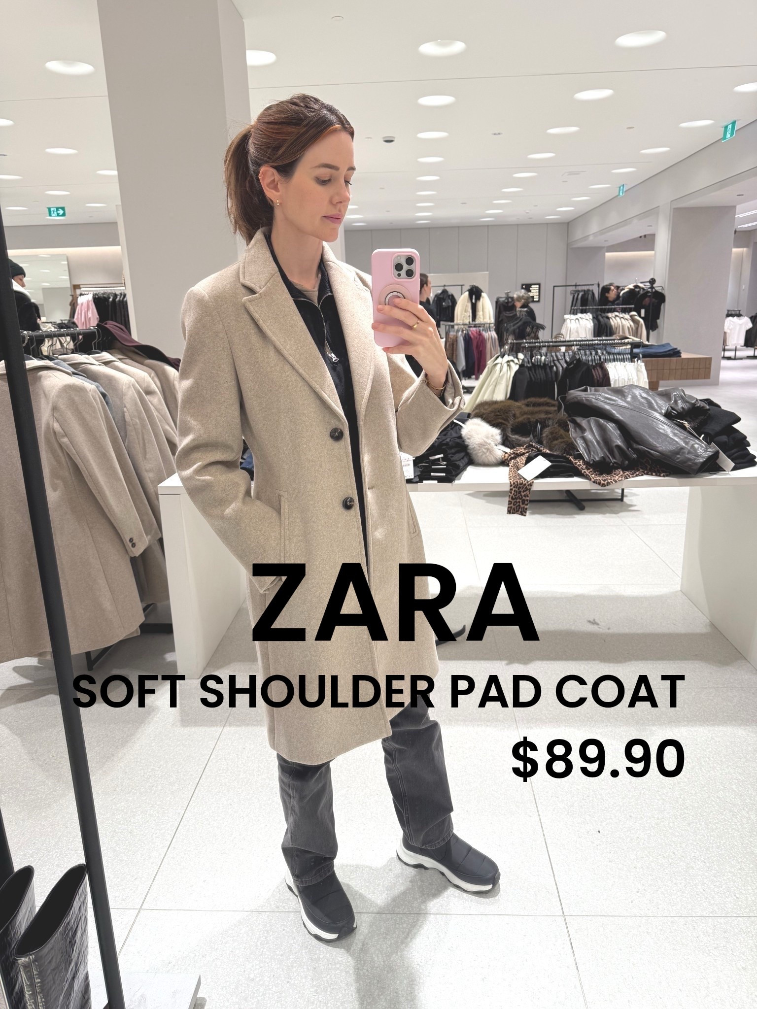 Found my new fav coat of the season! Zara SOFT SHOULDER PAD COAT only $89.90

#LTKwinter #LTKworkwear #LTKcanada