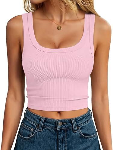 ANRABESS Womens Crop Tank Tops, Soft Breathable Ribbed Slim Fit, Comfy for Basic,Casual,Going Out... | Amazon (US)