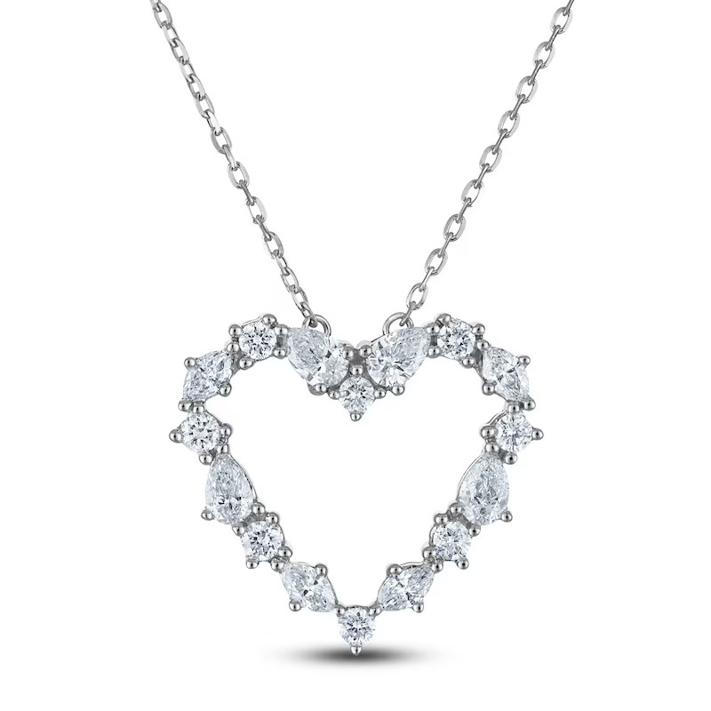 Diamond Heart Pendant Necklace 1/2 ct tw 10K White Gold | Jared Jewelers