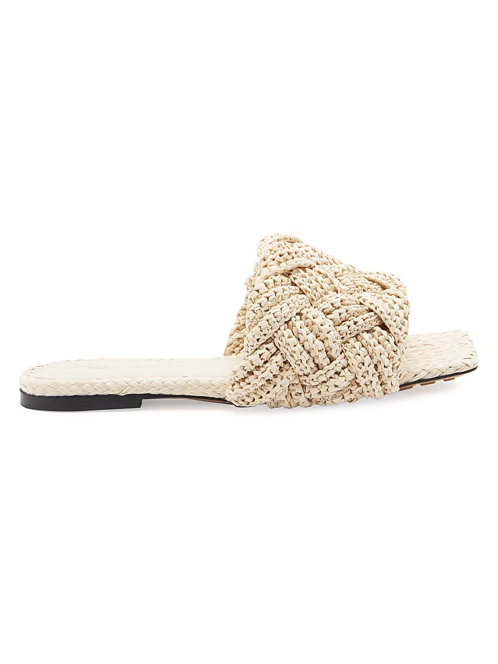 Bottega Veneta Lido Woven Raffia Flat Sandals | Saks Fifth Avenue