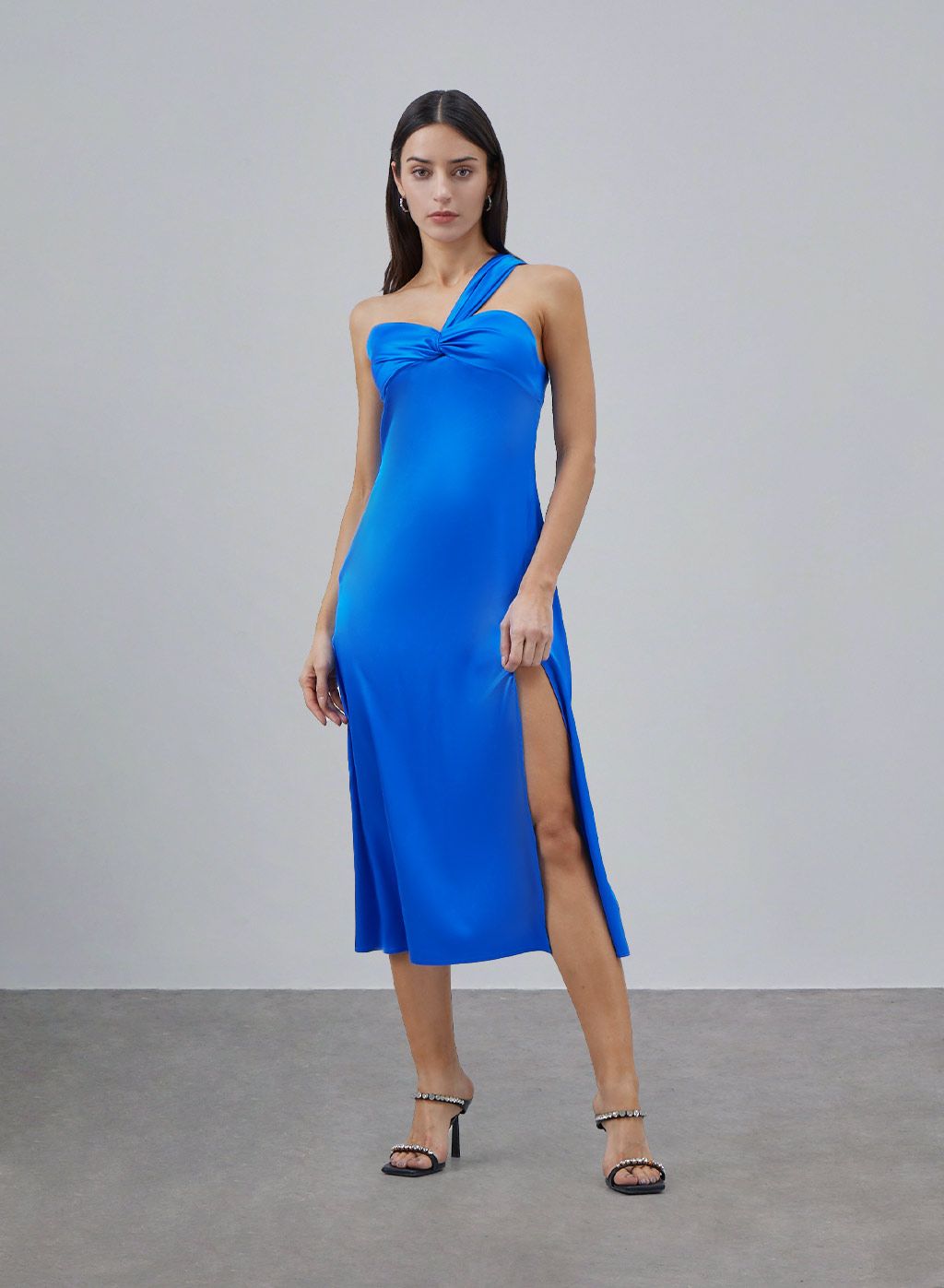 Twisted One-shoulder Silk Dress | Silk Maison