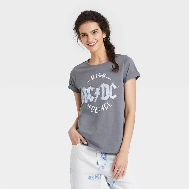Women's AC/DC High Voltage Short Sleeve Graphic T-Shirt | Target