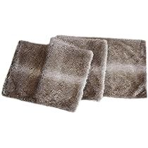 Gireshome Deluxe Grey Brown Multi Colors,Grey Stripe and Beige Grey Mixted Color Faux Fur Runner,Tab | Amazon (US)