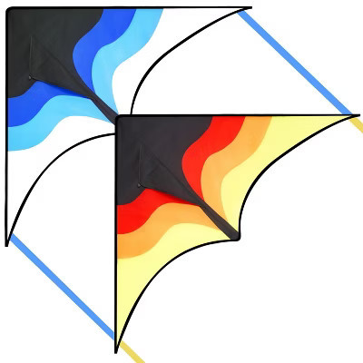Joyfy 2 Pack Large Gradient Delta Kite (Yellow & Blue) - Easy to Fly Beach Kites with 328ft String for Kids & Adults, Ideal for Beach & Outdoor Fun | Target