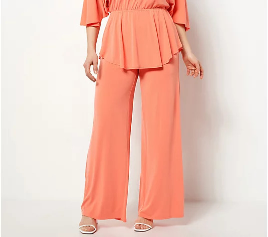 Girl With Curves Regular_Wide Leg Printed Knit Pants - QVC.com | QVC