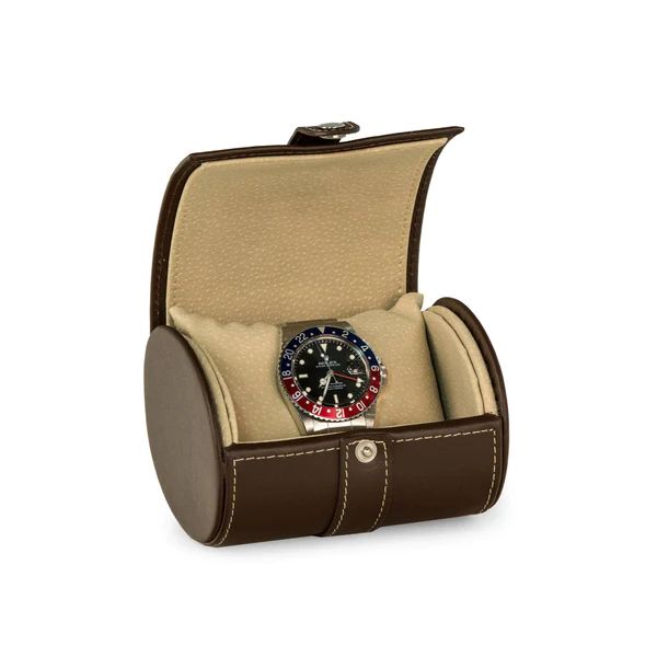 Brown Leather Single Watch Travel Case | Waiting On Martha