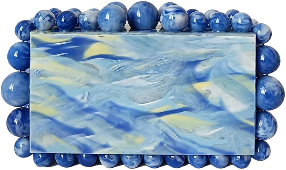 CUXVA Acrylic Evening Clutch Bag for Women Glitter Marble Purse Handbag for Wedding Cocktail Part... | Amazon (US)