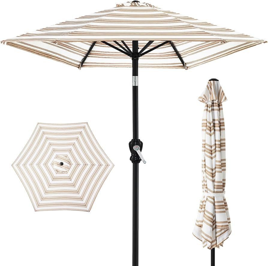 Best Choice Products 10ft Outdoor Steel Polyester Market Patio Umbrella w/Crank, Easy Push Button... | Amazon (US)