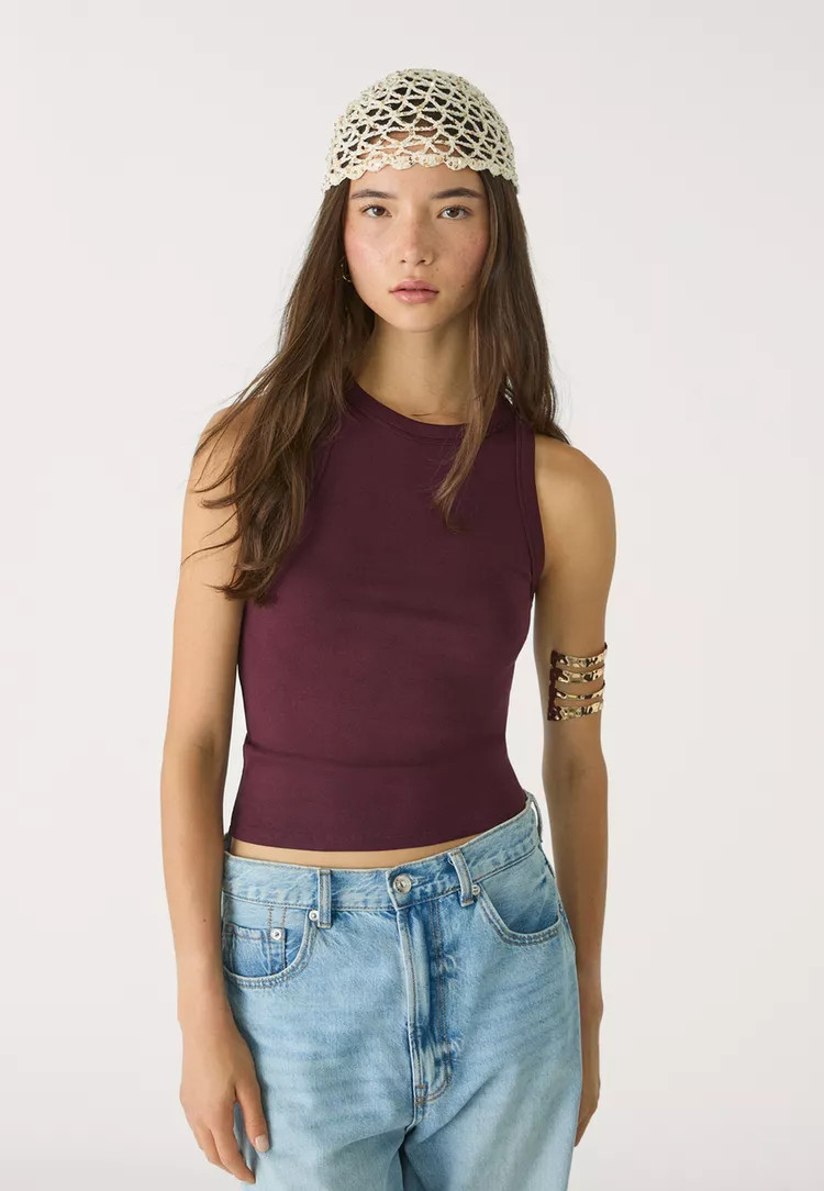 Basic racerback top - Women's fashion | Stradivarius United Kingdom | Stradivarius (UK)