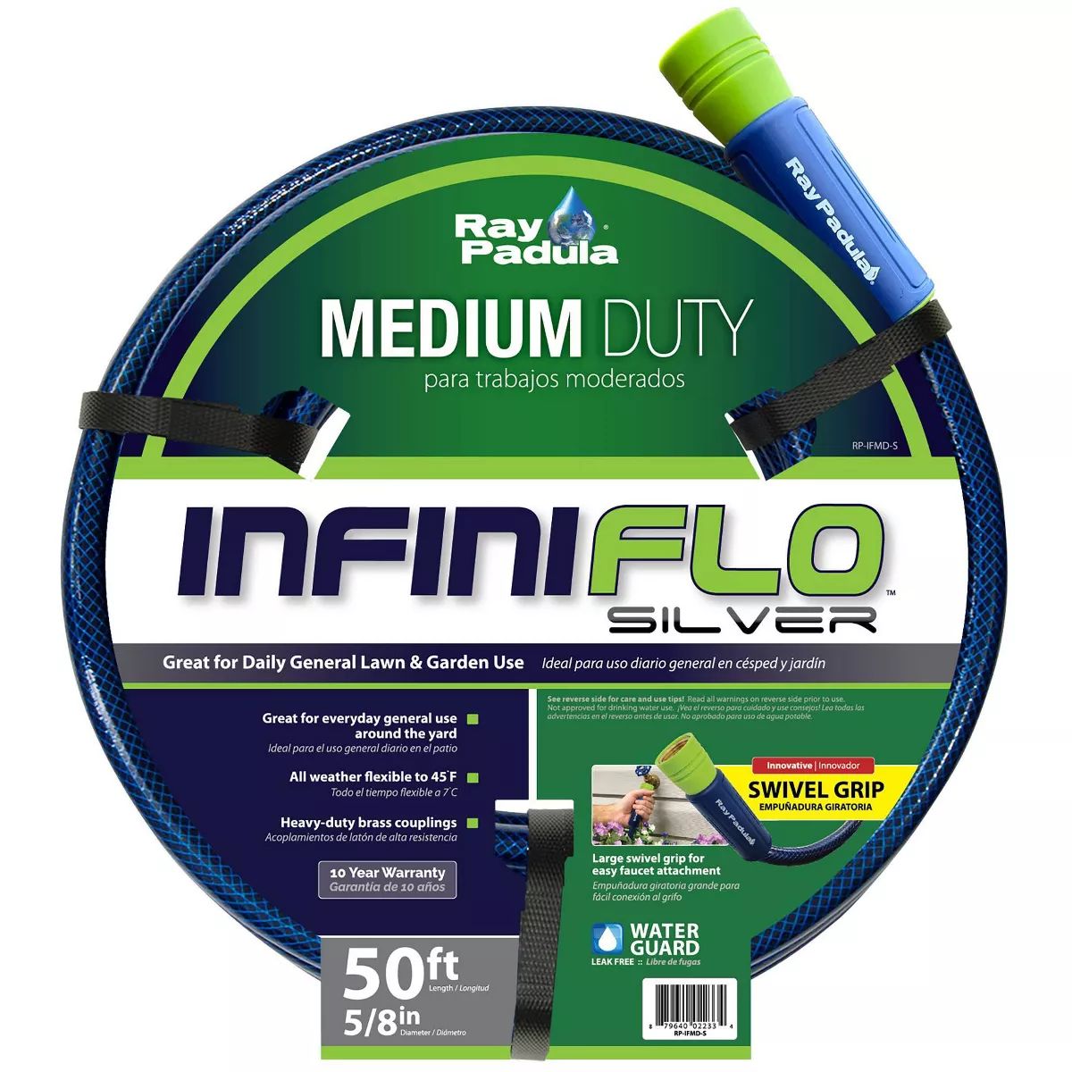 Ray Padula InfiniFlo 50ft Silver Medium Duty Garden Hose | Target