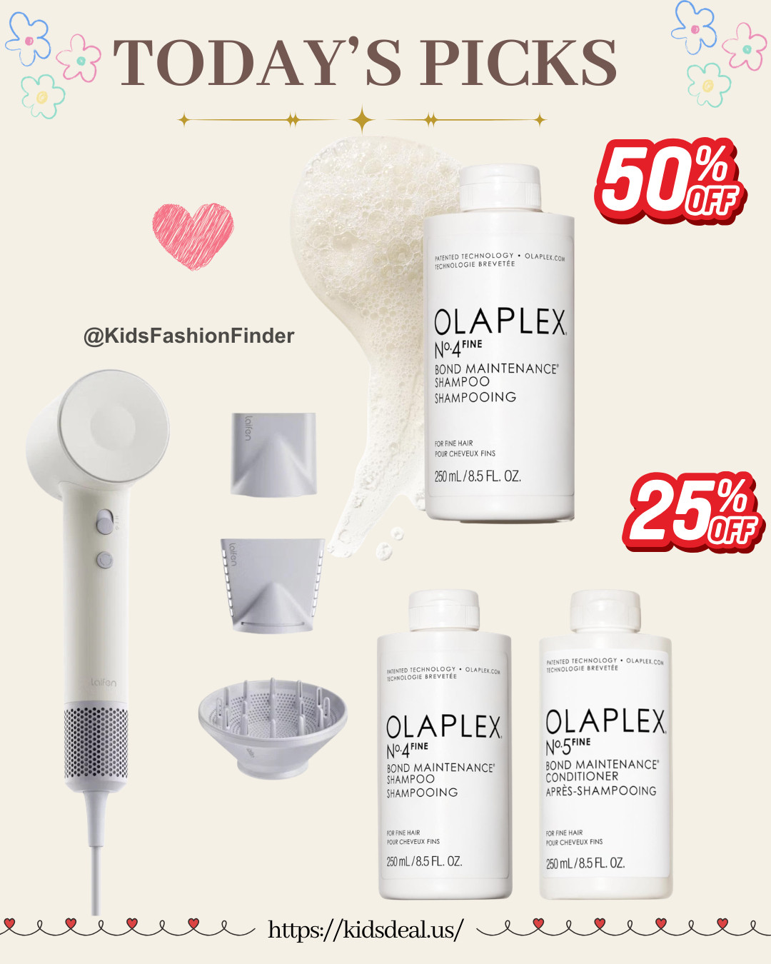 💇‍♀️✨ Hair Care Deals You NEED! ✨

🤍 Laifen SE Hair Dryer — now 48% OFF
Fast drying + ionic technology for smoother, softer hair 💨
Easily switch between 3 temperature settings & the diffuser is amazing 🙌

🧴 Olaplex No.4 FINE Bond Maintenance Shampoo — 50% OFF
Helps volumize, strengthen & gently cleanse without stripping 💛
Perfect for all hair types — curly, straight, wavy & more ✨

Your hair will feel SO much healthier 😍

#Laifen #Olaplex #HairCareRoutine #HealthyHair #HairGoals #BeautyDeals #IonicHairDryer #VolumizingHair #SelfCare #MomFinds 💇‍♀️💛

#LTKmomlife #LTKSaleAlert #LTKBeauty