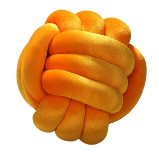 Austin Knot Braid Ball Accent Pillow (Yellow) | Bed Bath & Beyond