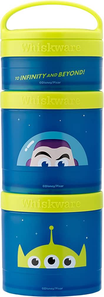 Whiskware Disney Pixar Stackable Polypropylene Snack Containers for Kids and Toddlers, 3 Stackabl... | Amazon (US)
