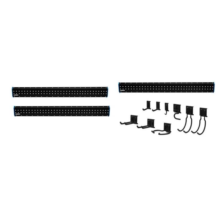HART 18-Piece Garage Storage Rail Starter Kit, Compatible with HART Storage and Standard Peg Hook... | Walmart (US)
