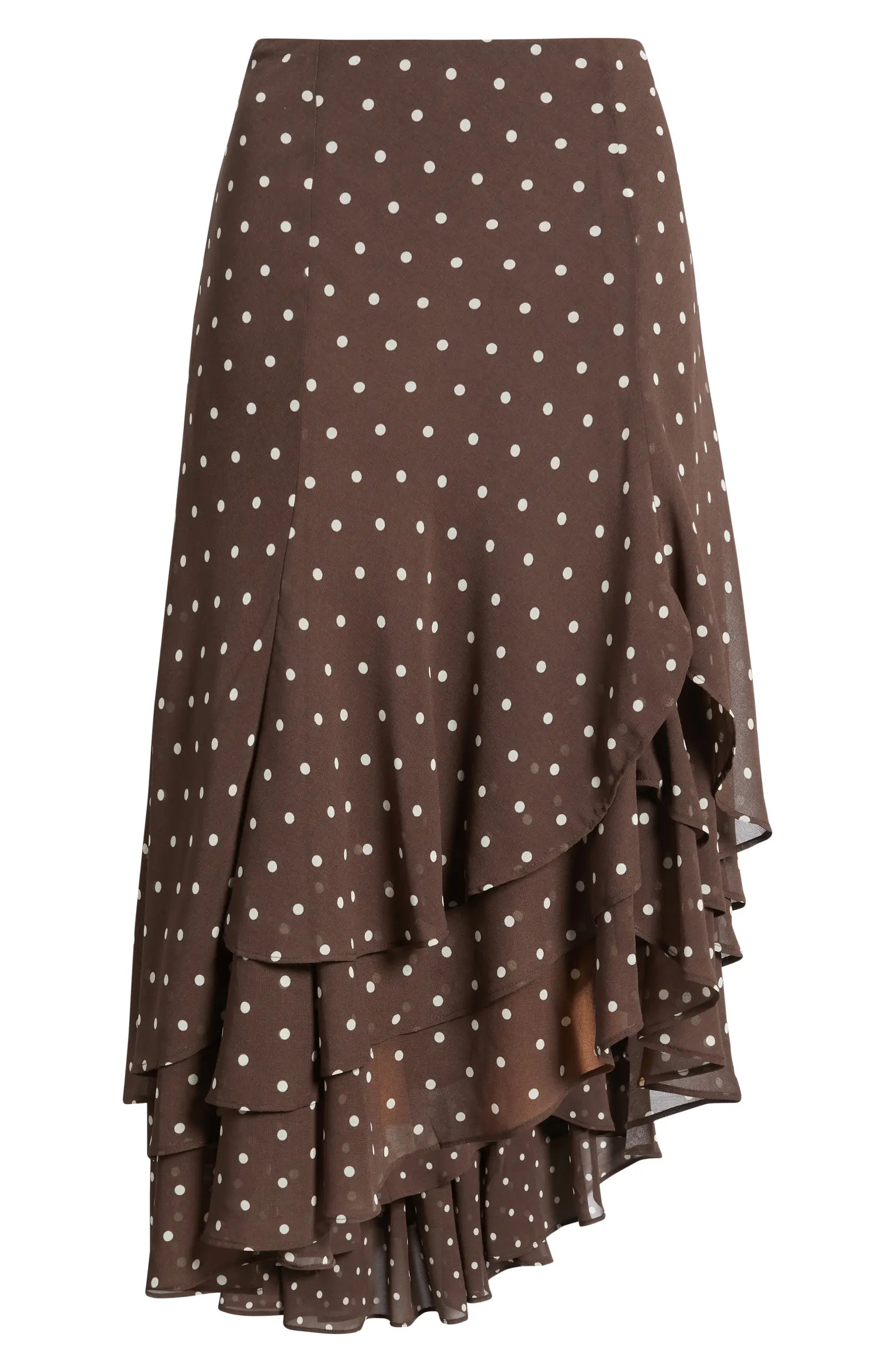 Open Edit Layered Asymmetric Chiffon Midi Skirt | Nordstrom | Nordstrom