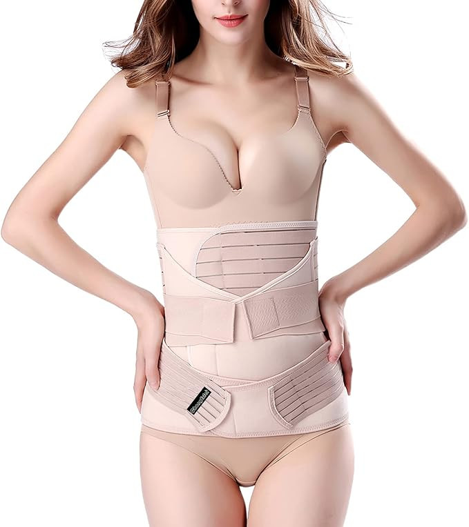 3 in 1 Postpartum Support - Recovery Belly/waist/pelvis Belt Shapewear Slimming Girdle, Beige, On... | Amazon (US)