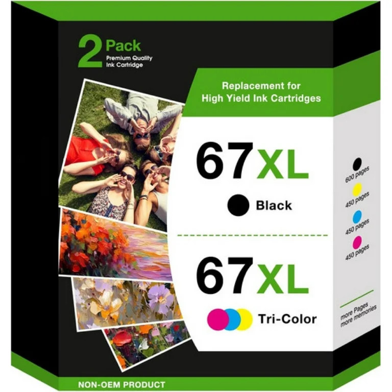 67 Ink Cartridge Compatible for HP 67 67xl Ink Cartridges for Deskjet 2742e 2752e 2755e (Black, T... | Walmart (US)