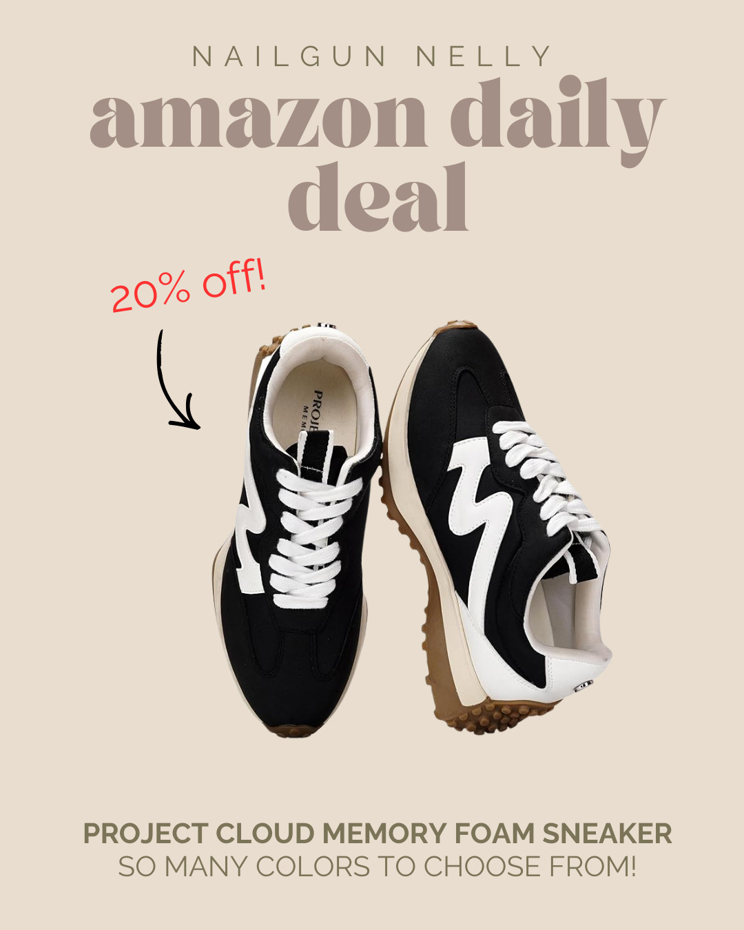 Amazon Daily Deal! - Project Cloud Memory Foam Sneaker. So Many Colors to Choose From! 

 #LTKActive #LTKSaleAlert #LTKTravel