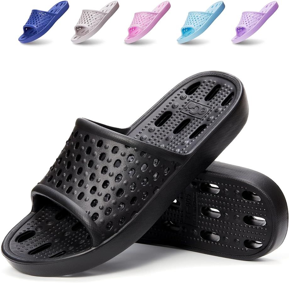 Shower Shoes Quick Drying Non-Slip Comfortable Men Women House Slippers | Amazon (US)